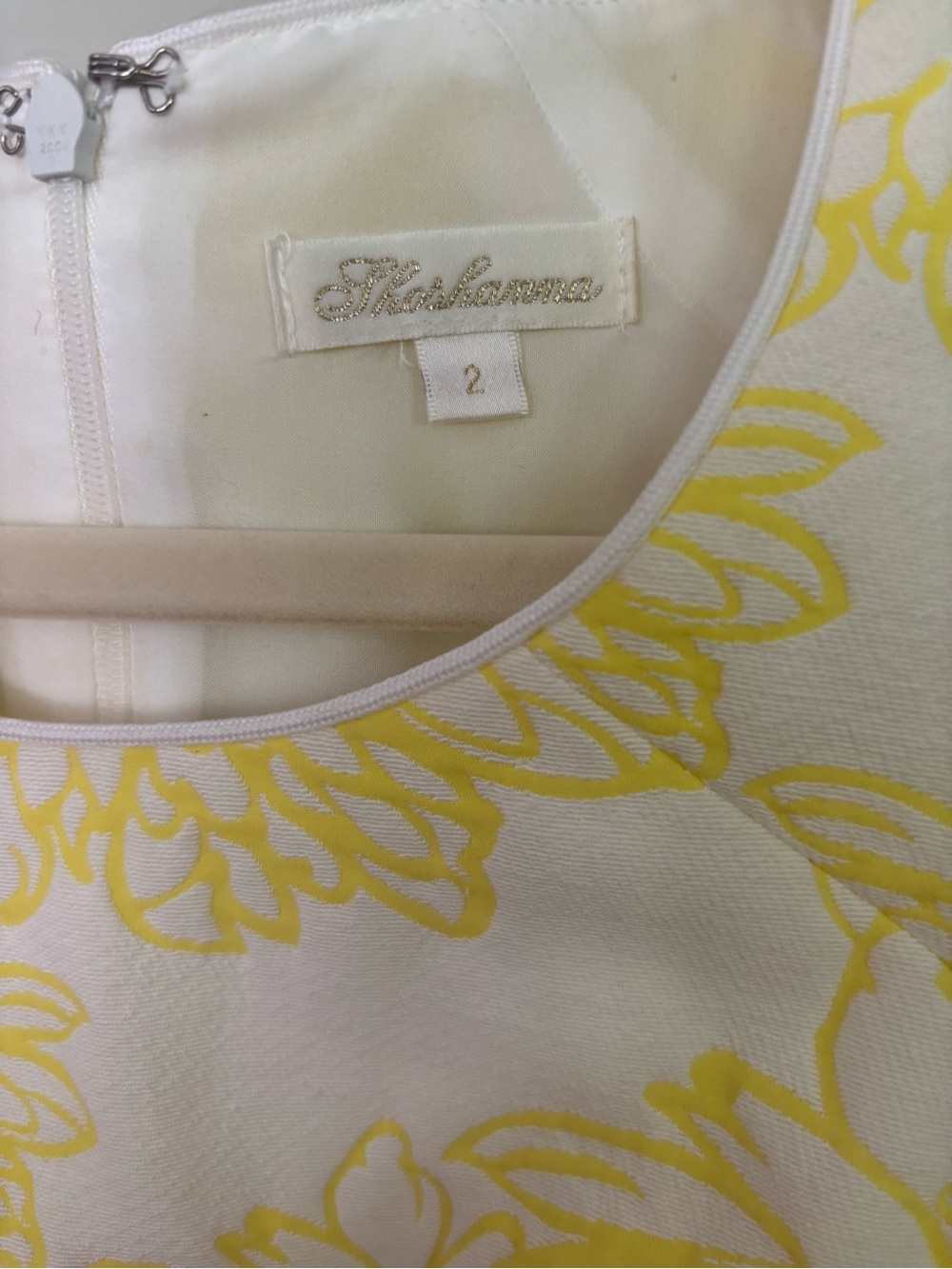Shoshanna White Mini Dress with Yellow Floral Print Size 2. REDUCED PRICE - Picture 4 of 5